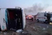 واژگونی اتوبوس در محور سلفچگان به اراک