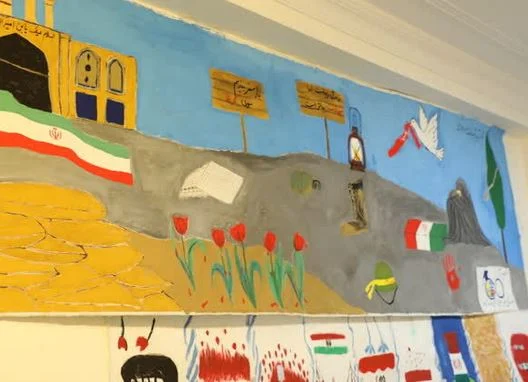 دانش‌آموزان قمی، ایثار و شهادت را روی پارچه به تصویر کشیدند