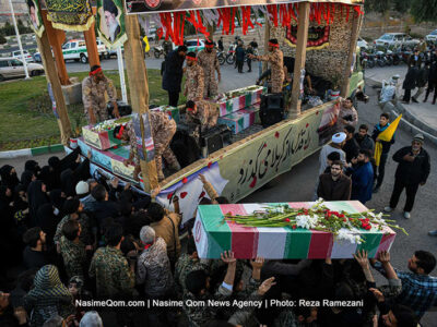 مراسم استقبال از ۸شهید گمنام دفاع مقدس در قم