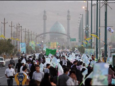 برپایی غرفه مایحتاج زائران نیمه شعبان در پارکینگ ۴ مسجد جمکران