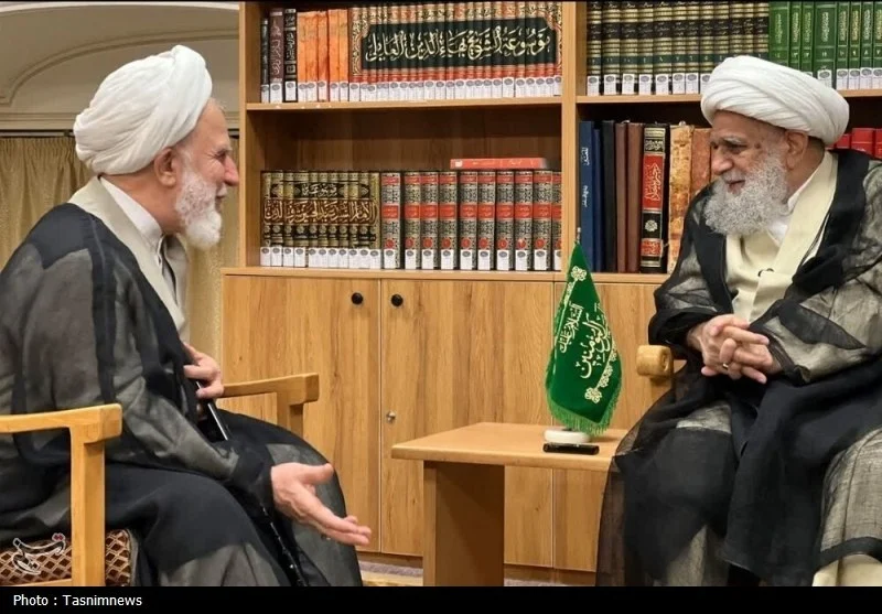 دیدار رئیس دفتر رهبر معظم انقلاب در قم با آیت‌الله کریمی جهرمی