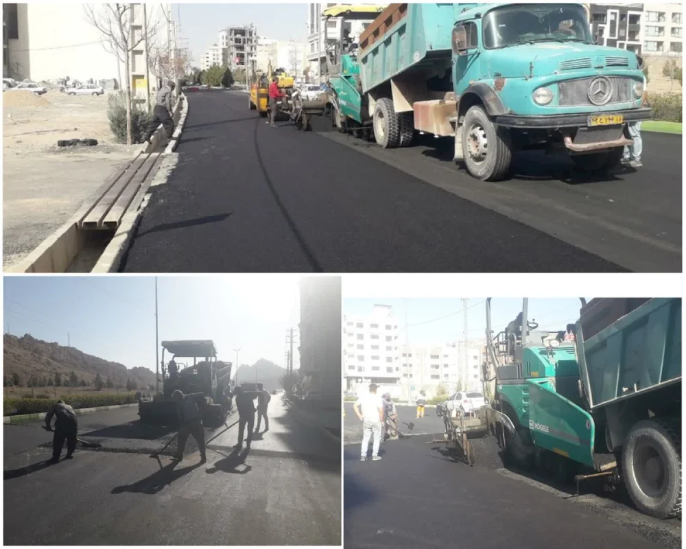 روکش مکانیزه خیابان ولیعصر شرقی با مصرف ۲ هزار تن آسفالت
