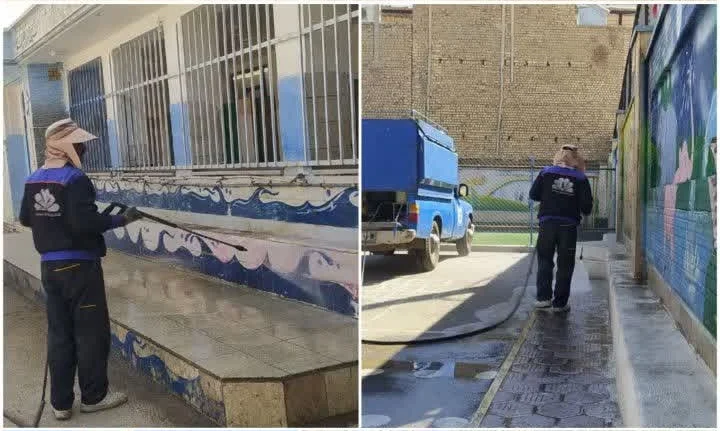 عملیات گسترده پاکسازی مدارس منطقه۶ قم همزمان با آغاز سال تحصیلی جدید