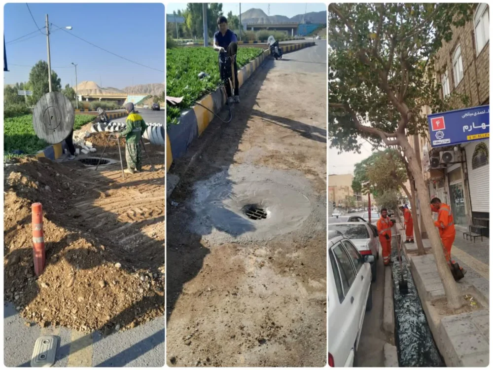 تشریح اقدامات مقابله با آبگرفتگی معابر در زمان بارندگی در منطقه ۲ قم